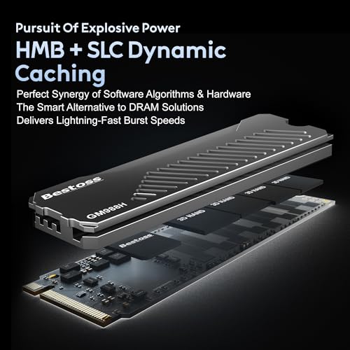 Image of Bestoss 4TB PCIe 4.0 M.2 NVMe SSD with Heatsink,PS5 Storage,7350MB /s | PS5 Memory Storage Expansion SSD, SLC Cache&HMB, Tailored for Gamers, Editors&AI Creators Demanding Blazing-Fast Speed