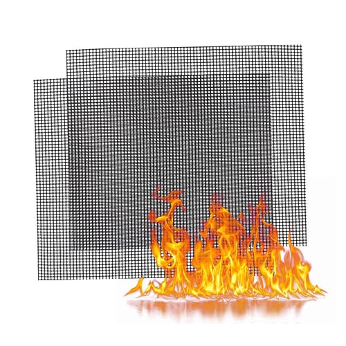 Neylokfen Tapis de Cuisson Barbecue Plancha 2PC 40 * 30 cm Perforé Tapis Cuisson Four Feuille en Fibre de Verre - Réutilisable&Professionnel (2PCS)