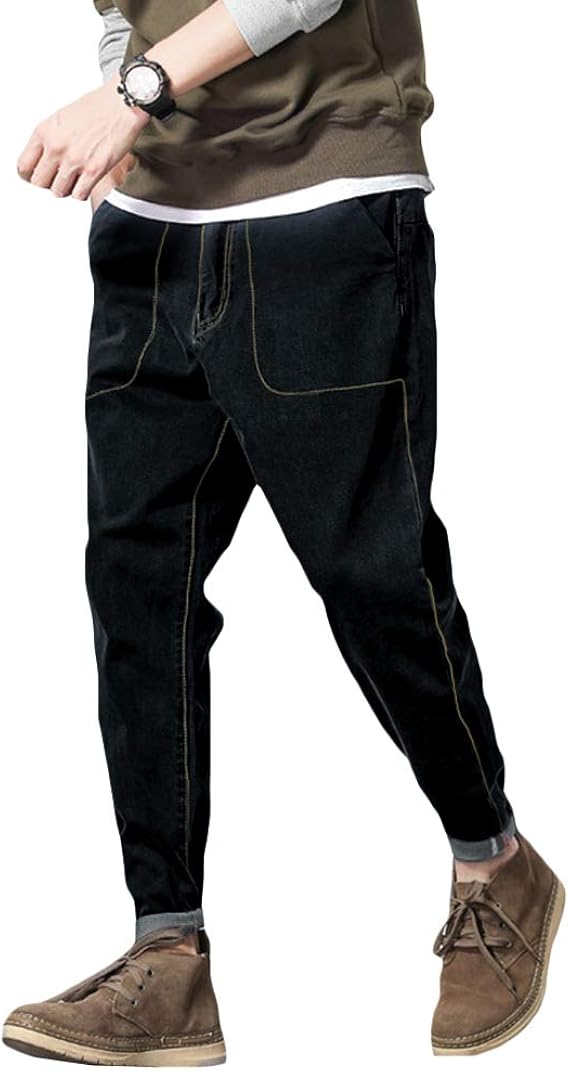 Amazon Gomy ジョガー パンツ デニム サルエル メンズ 春 夏 秋 ハロンパンツ 調整紐式 テーパードパンツ ジーンズ 大きい シルエット ロングパンツ トラックパンツ ストレッチ ズボン カジュアル ボトムス 2l 3l 4l 5l ジーンズ 通販