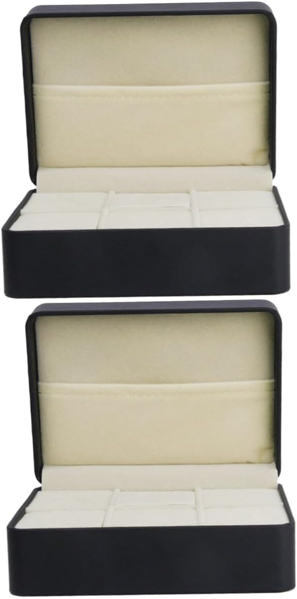 Cufflink and Tie Clip Storage Box 6-Compartment Pu Necktie Bar Case Compact 5.70 X 4.13 X 2.36 in Jewelry Organizer for Men S Accessories Gift for Home Storage image 4