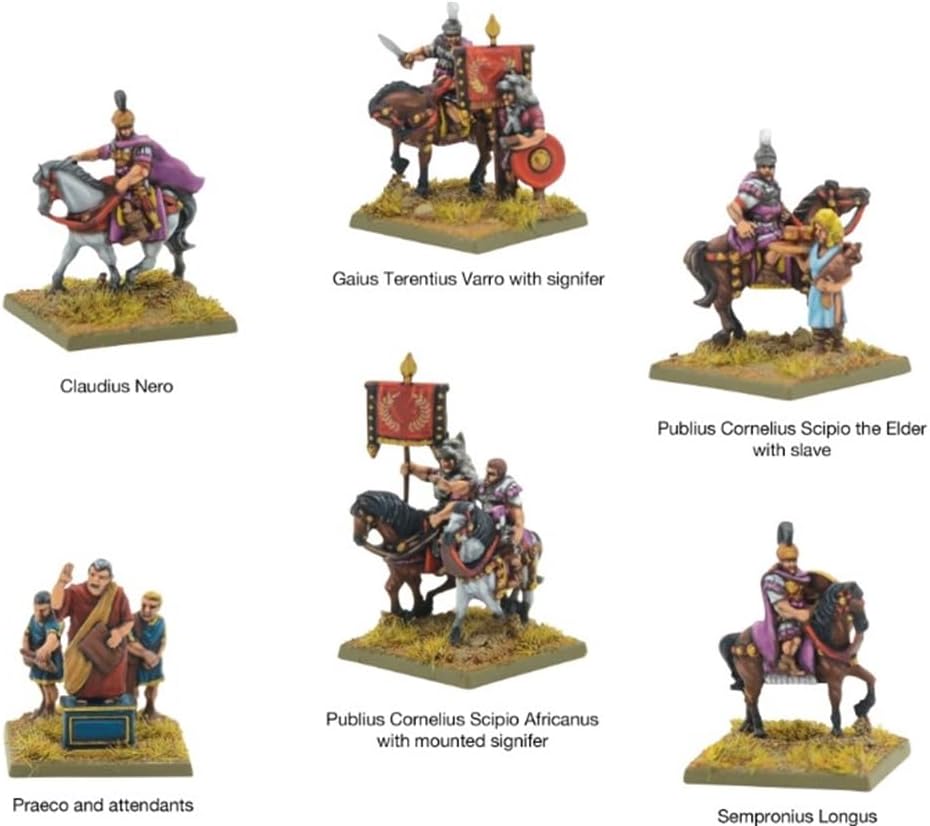 Warlord Roman Britain Hail Caesar Epic Battles: Republican Roman Commanders Tabletop Miniatures - Plastic Paintable Roman Britain Soldiers Set, Table Top Military Minifigures for Adults