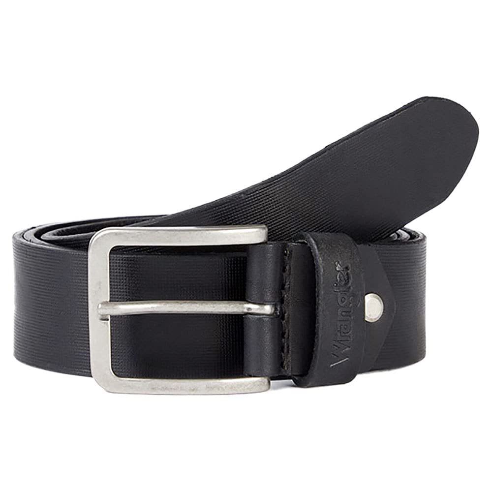 Wrangler Men's STRUCTURED BELT Jeans, Black, 110