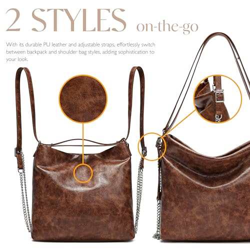 Hobo Bag for Women Vegan Leather Backpack Designer Top Handle Tote Satchel Large Soft Shoulder Purses Handbags3