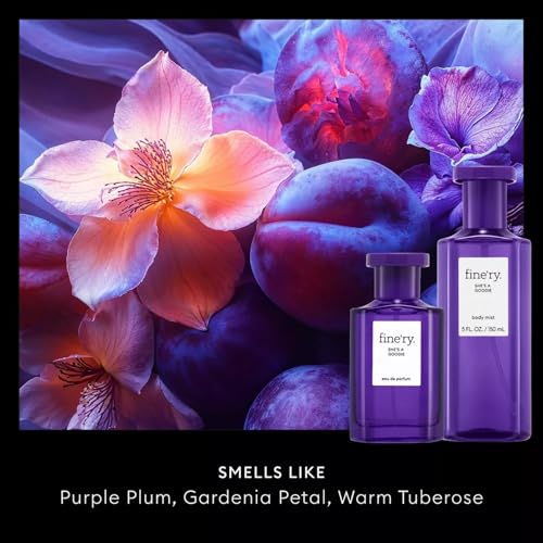 Image of Fine'ry Plum Floral Fragrance - She's a Goodie Hair + Body Fragrance Mist Spray for Women - Long-Lasting, Sensual, Fruity Scent with Plum, Gardenia & Tuberose, Cruelty-Free, Gift for Her (5 Fl Oz)