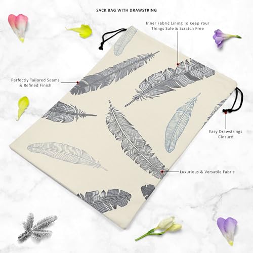 Image of ArtzFolio Feathery | Reusable Sack Bag | Bag for Gym, Storage, Vegetable & Travel