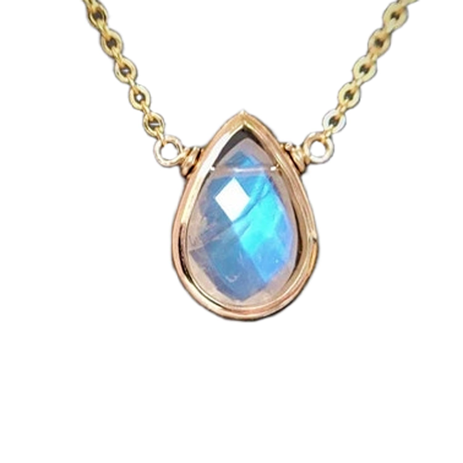 Colgante de piedra lunar de plata 925 y cadena para mujer 5