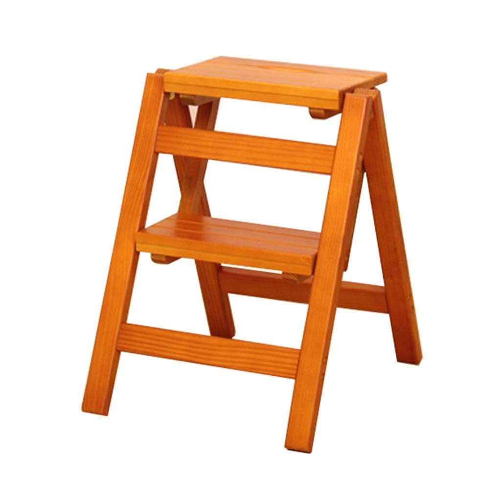 Escalera plegable de madera para cocina y estantería decorativa