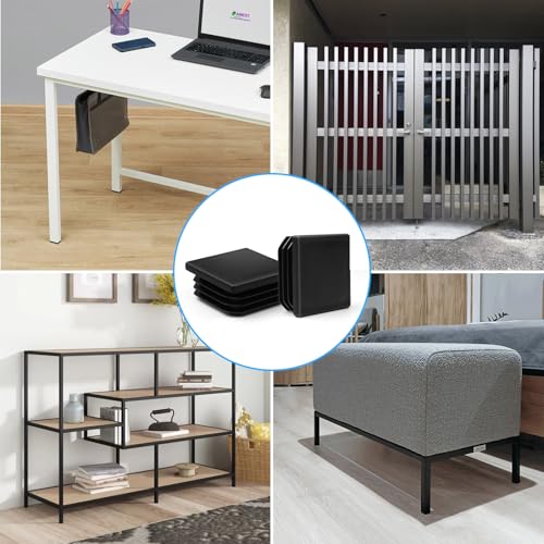 TXXATX Stopfen für Vierkantrohr 35x35 mm Lamellenstopfen für Vierkantrohre 8 Stück Lamellenstopfen Rechteckig Wiederverwendbar Kunststoffkappen Schwarze Endkappen Rohrstopfen für Stühle Regale Sofas