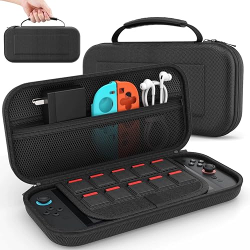Estuche para Nintendo Switch 2 (2025), Estuche Rígido con Espacio de Almacenamiento para Consola y Accesorios, Gran Estuches Capacidad Compatible con Nintendo Switch 2 (Negro)