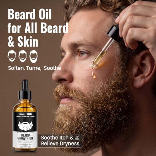 Image of ISNER MILE Beard Oil for Men Hydrating & Moisturizing, Unscented, 3.5 fl Oz