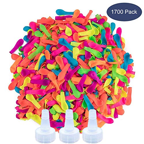 Ueerdand 1700 Pack Water Balloons with Refill Hose Nozzle Eco-Friendly Latex Balloons