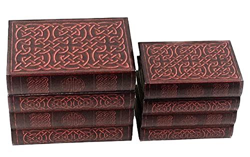 Bellaa 21213 Decorative Bookends Celtic Knot Trinity Triquentra Book Ends Box Boho Farmhouse Irish Home Decoration Bookshelf Holder Stoppers Vintage Hidden Secret Storage Jewelry Keepsake Gift
