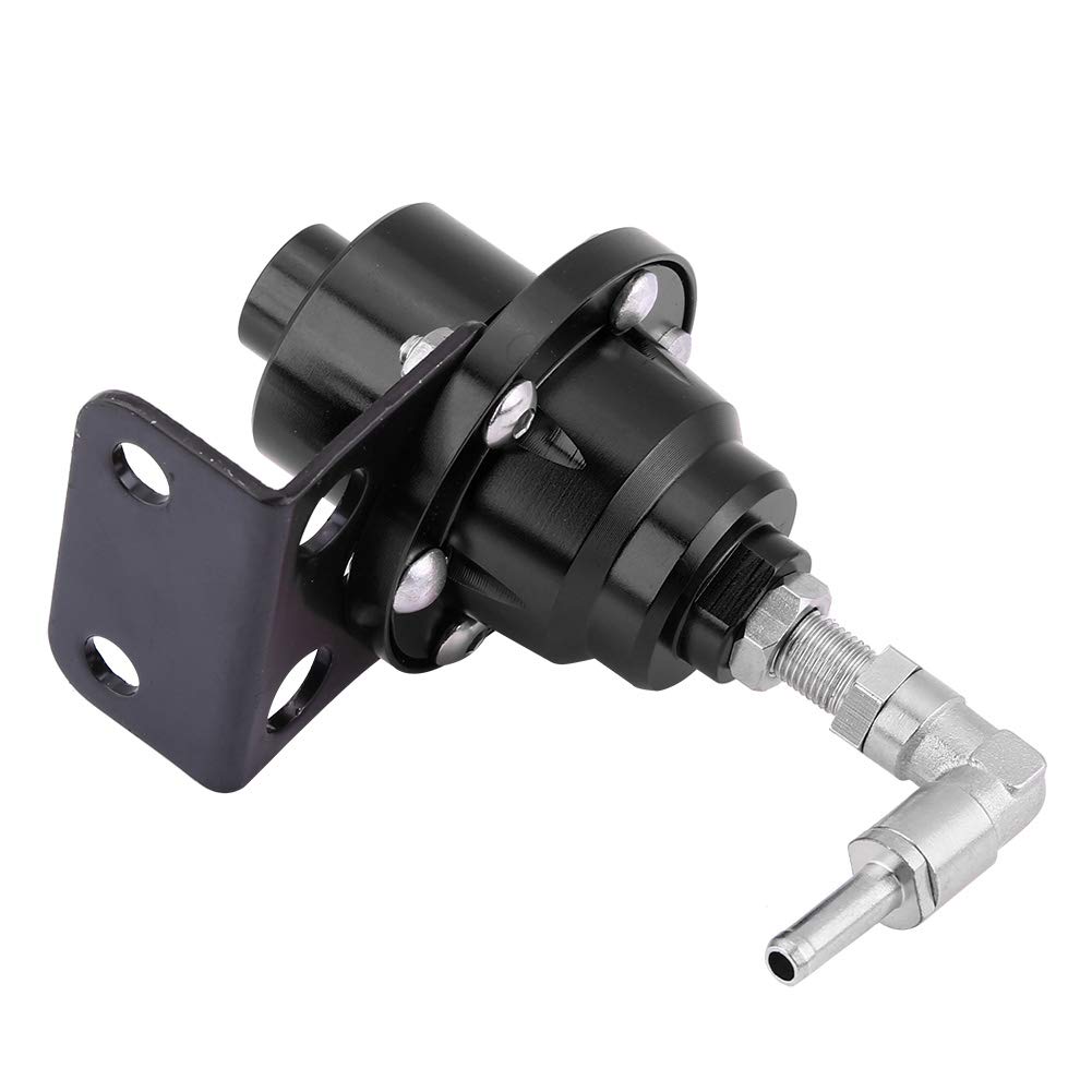 Regulador de presión de combustible ,9 . 5cm 160psi Universal alto rendimiento aluminio Regulador de presión de combustible ajustable 1 :1 Kit de medidor de aceite Para Coche(Negro)