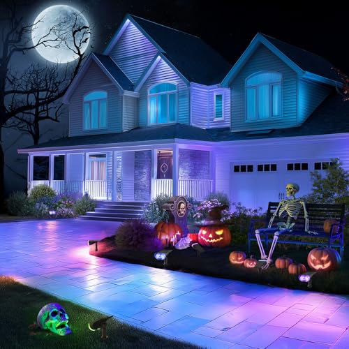 Linkind Halloween Solar Lights Outdoor Spotlight Waterproof RGB 2 Pack - Image 2