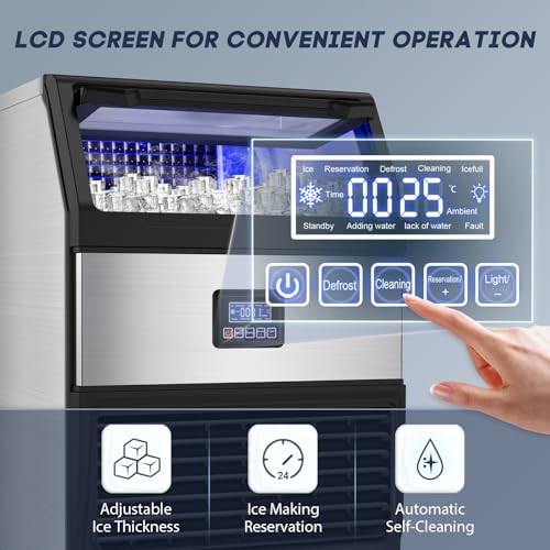Image of SOZT Commercial Ice Maker Machine 300LBS /24H, 75LBS Storage