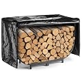 facka 40 Inch Firewood Rack Outdoor with Cover, Metal Wood Rack