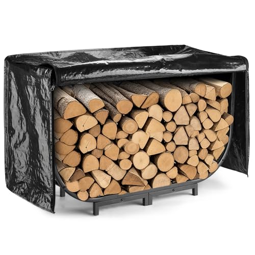 Reviews de Leña para comprar hoy. 43 Facka - Estante de leña resistente de 40 pulgadas para exteriores con cubierta, almacenamiento de troncos impermeable para chimenea, soporte de madera de metal para interiores y...