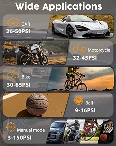 Tgbox Tire Inflator Portable Air Compressor, 150 Psi Fast Inflation & Cordless, Air Pump For Car Tires With Rechargeable Battery, Bike Pump For Car, Bicycle, Motorcycles, Ball #TOP5