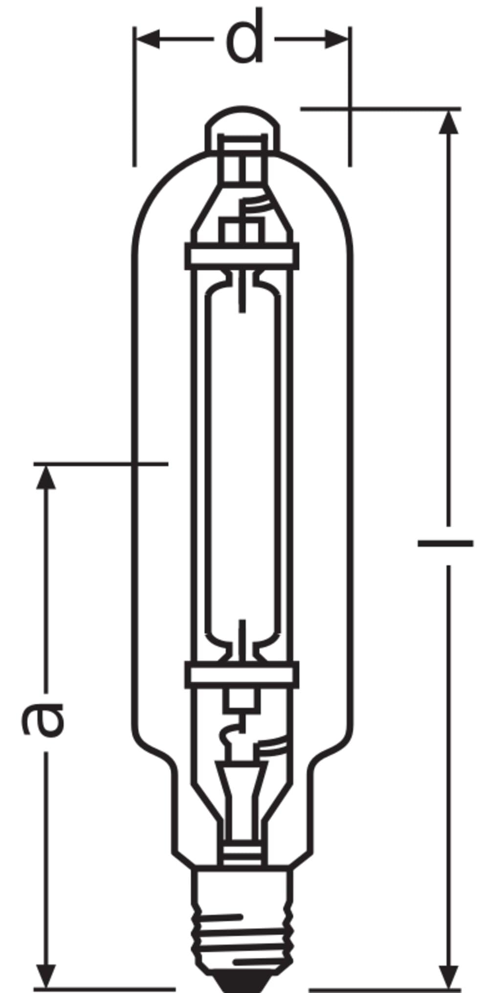 Osram Hochdruck Entladungslampe POWERSTAR HQI-T 1000…2000 W, MH Quarz geschlossene Leuchten, HQI-T 2000W/D/I E40, 1 Stück