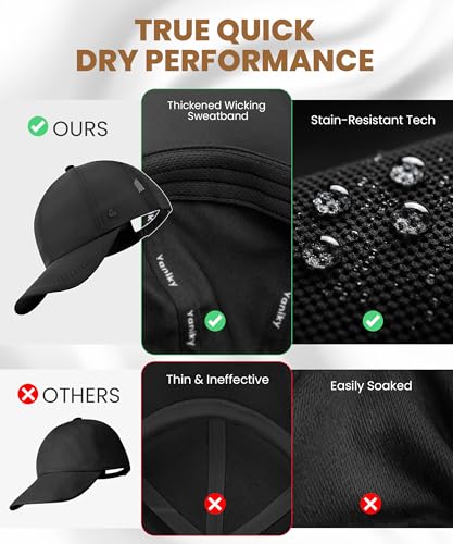 Image of YANIKY Running Hat for Men & Women, UPF 50+ Quick Dry Baseball Cap, Lightweight Breathable Sports Hat for Golf and Tennis