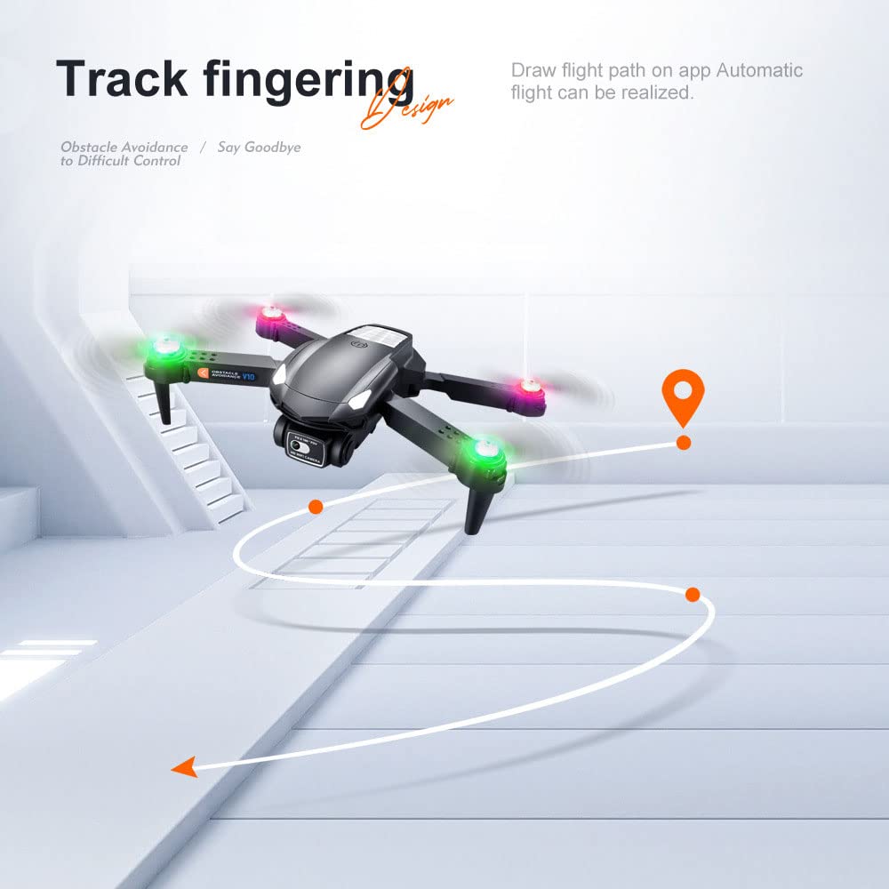 Droni Pieghevoli con Videocamera HD 4K per Adulti, Video Live FPV WiFi Quadricottero RC, Mantenimento Dell'altitudine, modalità Senza Testa, Decollo con Una Chiave per Bambini O Principianti