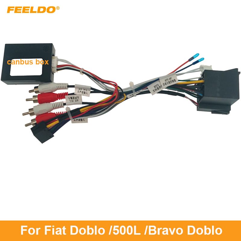 Car for Audio 16PIN DVD Player Power Calbe Adapter with Canbus Box for Fiat Doblo 500L Bravo Doblo Stereo Plug Wiring Ha - (Color Name: B only canbus Box)