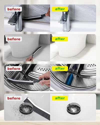 Image of 3 Pcs Hard Bristle Crevice Cleaning Brush,Crevice Cleaning Brushes for Household Use, Multifunctional Corner Gap Cleaning Brush Tool Grout Cleaner Brush for Kitchen Bathroom Window Hard Bristled