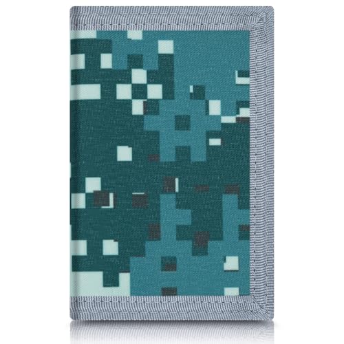 Image of AI-DEE RFID Trifold Canvas Outdoor Sports Wallet for Kids - Front Pocket Wallet with Magic Sticker (Blue2)