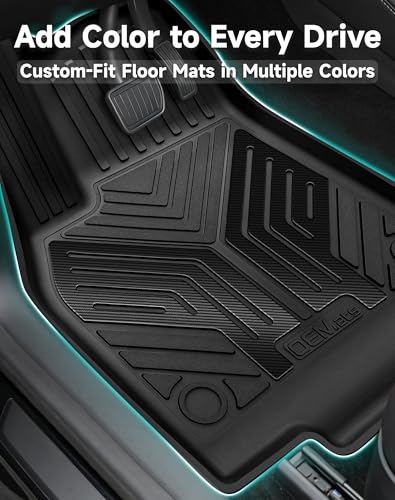 Image of Premium Color TPE Floor Mats 6-PCS for Tesla Model Y Juniper 2025 2026 |Carbon Fiber Wing Design | Car Mat Full Set Front & Rear | All-Weather Protection, Pet & Child-Friendly Accessories