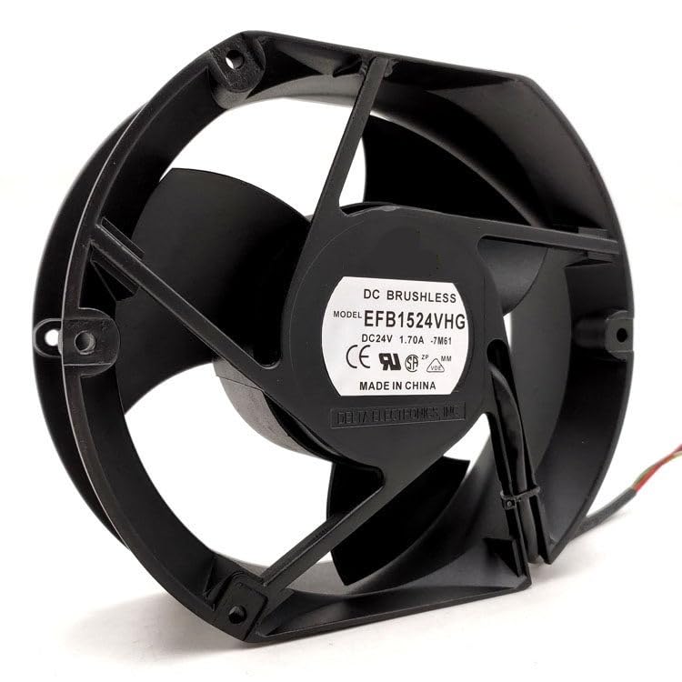 EFB15-12/24/48-H/V/S/G-HG 24V DC Fan, 17050 (172x150x50.8mm), High Airflow, Ball Bearing, PWM/Tachometer(AHB1548GHG(48V 1.82A))