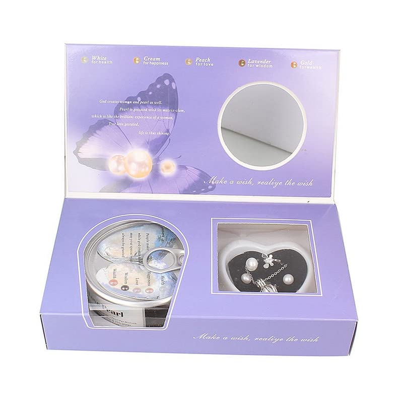 Image of YBN Metal Wish Love Pearl in Oyster Pendant Necklace with Earrings for Girls