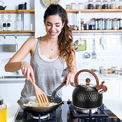 Whistling Kettle, 2.5 Liter Stainless Steel Tea Kettle for Gas Stove Kitchen Craft Kettle for Home Cooker Stove Gas Kitchen Essential Brewing Coffee, Tea and Espresso