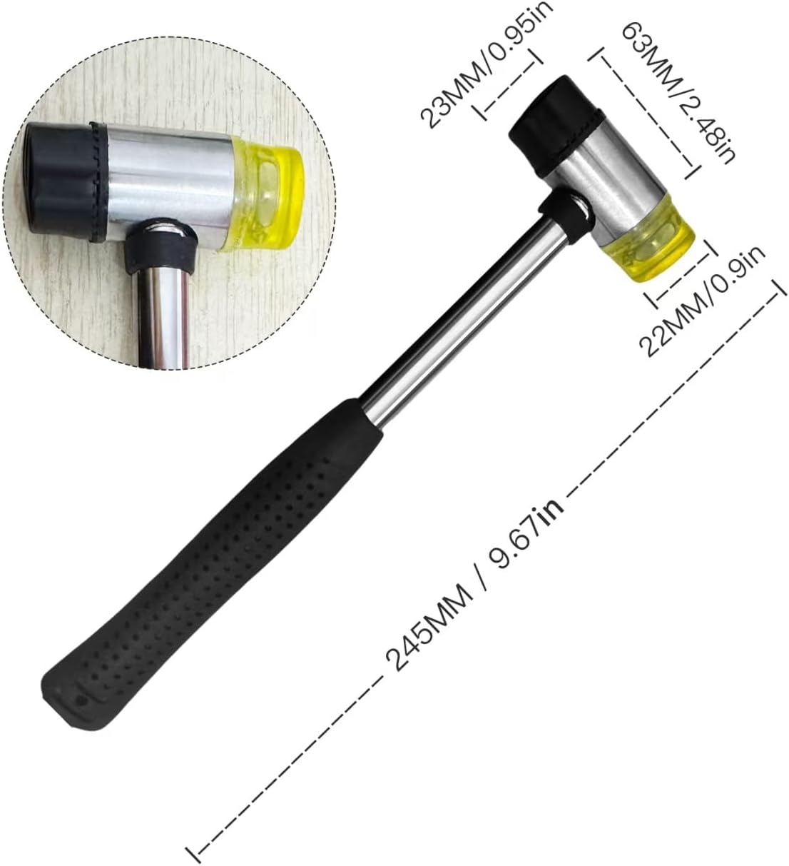 4-Piece Metal Ring Measuring Tool Set, Adjustable Finger Ring Measuring Instrument, Metal Measuring Rod and Jewelry Rubber Hammer.