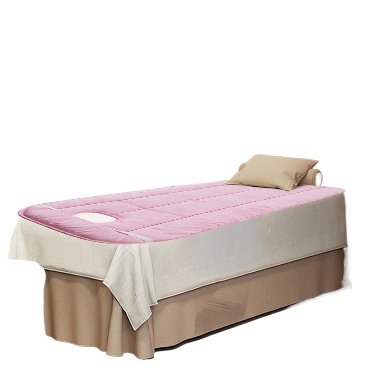 Materasso per Lettino da Massaggio Materassino for Lettino da Massaggio con Elastici for Spa Beauty con Foro in Poliestere Morbido e Confortevole Materasso Spesso 70cmx185cm(Pink)