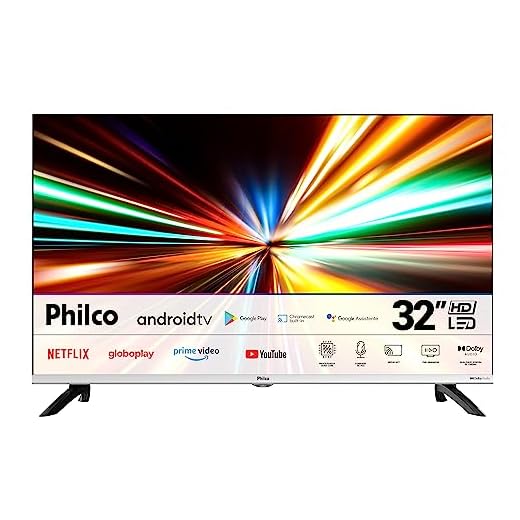 Fast Smart TV LED 32'', PTV32M8GAGCMBLH, Philco, Google Play, Dolby Audio