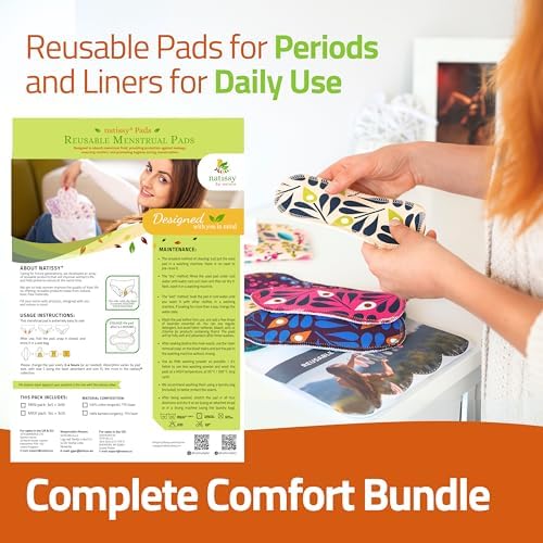 Eco Comfort Organic Cotton Reusable Period Pads, Light Flow, 6 Pack (S+M) image 8