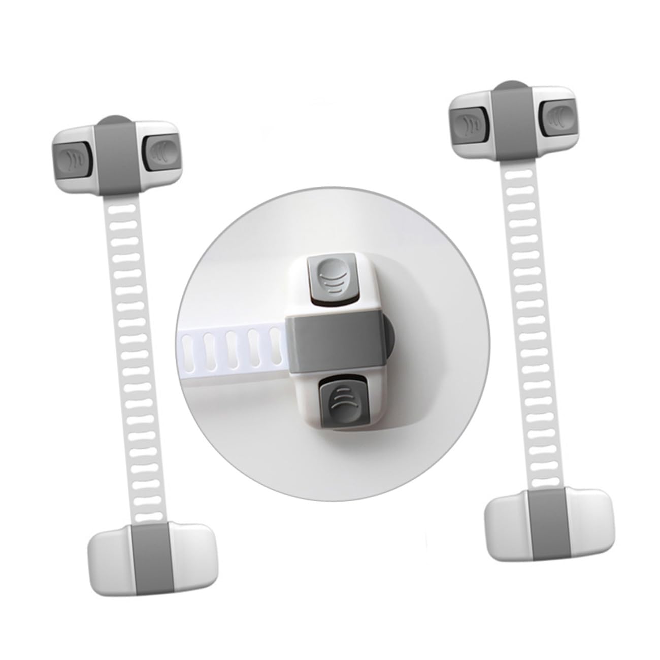 HEMOTON 8pièce Verrous De Sécurité Multifonction Pour Garçon Fille Protection Les Pincements Et Fermeture Des Portes De Placard Armoires Gris