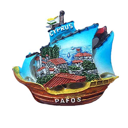 MUYU Magnet Paphos - Imán 3D para Nevera, colección de Regalo de Recuerdos, decoración del hogar y la Cocina, Adhesivo magnético, imán para Nevera