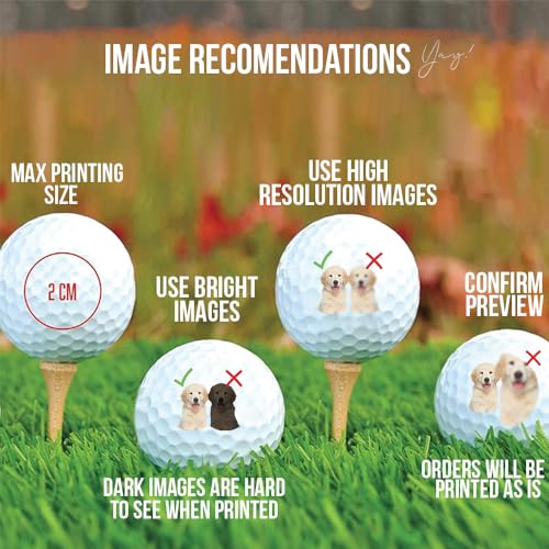 Image of Personalized Golf Balls for Men, Gifts for Men, Custom Text or Logo Image Upload Golf Balls Printed, Fun Gift for Golfers, Guys, New Dads, Brothers, Groomsmen, Retirement, Christmas