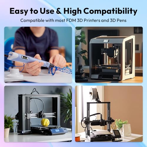 Image of AMOLEN Silk PLA 3D Printer Filament, Dual Color Sky Blue Pink PLA 1.75mm, Shiny Color Change Filament 3D Printing PLA Filament for Most FDM 3D Printer, 1kg Spool(2.2lbs)