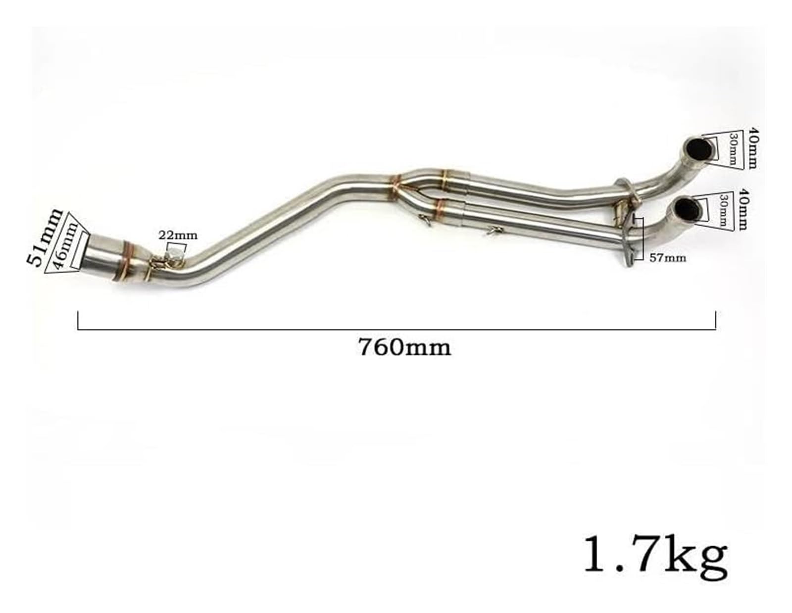 silencieux d'échappement Pour Y&amaha TMAX530 TMAX500 T-MAX Tmax 500 530 2008-2017 Moto Échappement Ligne Complète Collecteur Tuyau Silencieux(2)