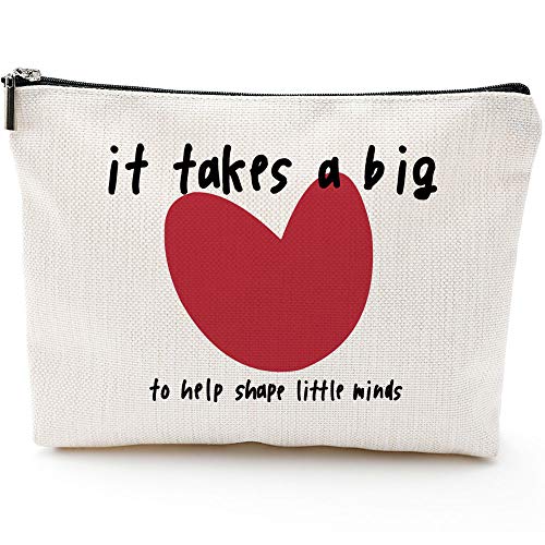 Teacher Thank You Gifts for Women,Graduation Gifts for Teachers,Teacher Appreciation Gift,Teacher Thank You Gifts, Teacher Makeup Bag, Teacher Pencil Pouch, Preschool, Elementary,A Big Heart