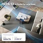 Air Purifiers for Home Large Room Cover 2,100 Ft²,Home Air Purifier with Air Quality Monitor & Aromatherapy,Auto H13 Air Purifier Removes Pets Hair Dust Smoke Odor,with 7 Colors Light(Black) - Image 3
