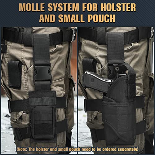 HUNTVP Tactical Molle Drop Leg Holster 1000D Military Leg Platform Thigh Holster Left or Right for Hunting Camping Pistol Pouches - Image 4