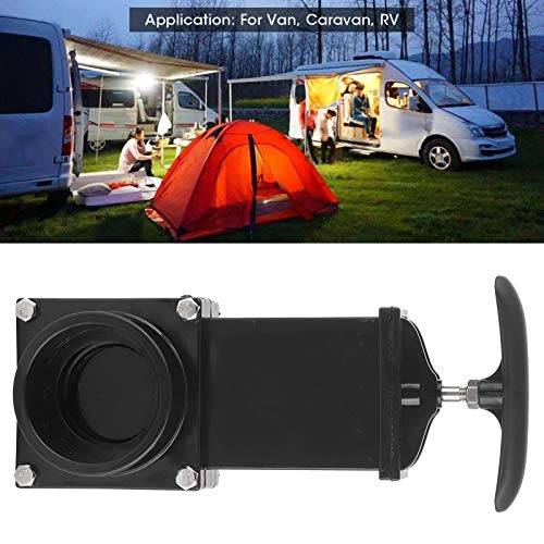 Oreilet 50mm Wohnmobil Ablassventil, Messfreies Abfallventil, Schieberventil aus Kunststoff, Schwarz, für Van, Caravan, Wohnmobil