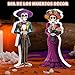 Wesiti 2 Pcs Day of The Dead Figurines Couple Sugar Skull Table Decorations Dia De Los Muertos Wooden Figurine Couple Skull Sign Decor for Halloween Home Office Desk Mantle Party Supplies