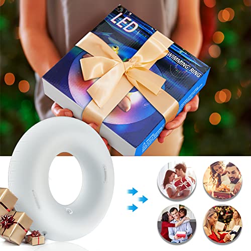 Cestmall Inflatable Pool Float Ring Led Swimming Ring 43 Inch Heavy Duty Luminous Pool Float Tube Pvc Ruund Flotation Pool Floats Adult Toy For Beach, Party, Vacation, Uv Resistant - Pool Party #TOP6