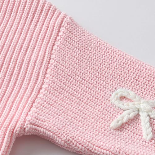 Pull brodé main pour bébé en tricot doux et chaud avec nœud élégant - 3