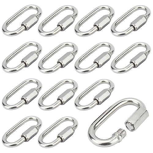 12 Piezas Mosquetón de Rosca M5 Mosquetones Acero Inoxidable 304 Mosquetón de Bloqueo con Tapón de Rosca Mosquetón de Conexión Rápida para Conectar Cuerdas Cadenas Jarcia