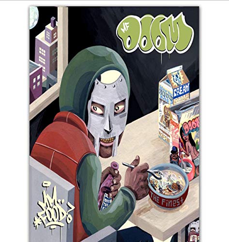 yhnjikl MF Doom Mm Alimentaire Daniel Dumile Rap Musique Album Couverture Décor Peinture Affiche Imprime Toile Mur Photo pour La Décoration de La Maison 40X60 Cm sans Cadre